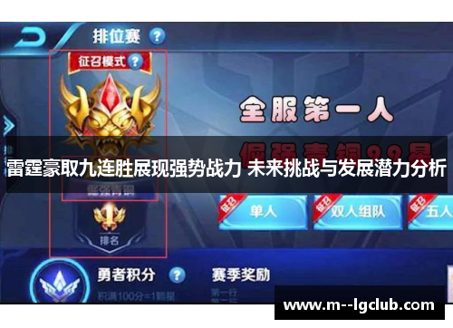 雷霆豪取九连胜展现强势战力 未来挑战与发展潜力分析